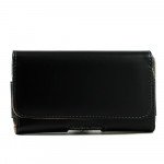 Wholesale iPhone 5S Extendable Horizontal Premium PU Leather Belt Pouch (Black)